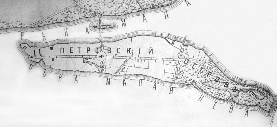 Историческая карта Петровского острова На фото — карта Петровского острова